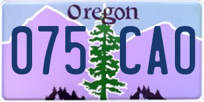 OR license plate 075CAO