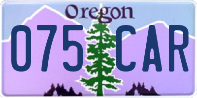 OR license plate 075CAR