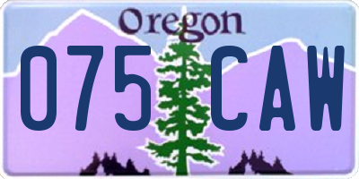 OR license plate 075CAW