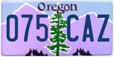 OR license plate 075CAZ