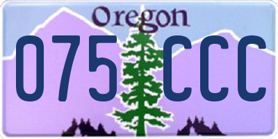 OR license plate 075CCC