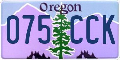OR license plate 075CCK