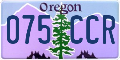 OR license plate 075CCR