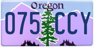 OR license plate 075CCY