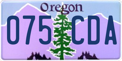 OR license plate 075CDA