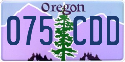 OR license plate 075CDD