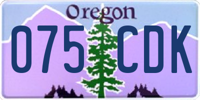 OR license plate 075CDK
