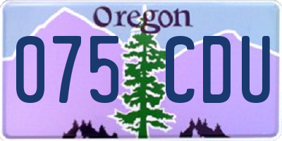 OR license plate 075CDU