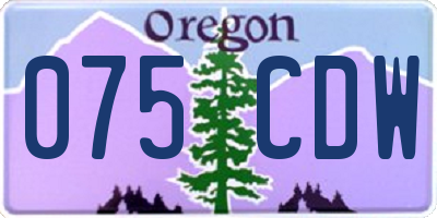 OR license plate 075CDW