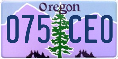 OR license plate 075CEO