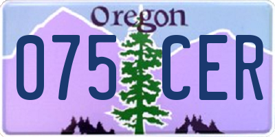 OR license plate 075CER