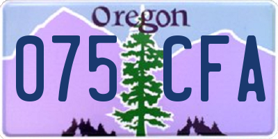 OR license plate 075CFA