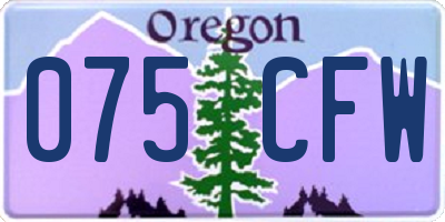OR license plate 075CFW
