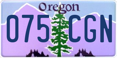 OR license plate 075CGN
