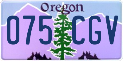 OR license plate 075CGV