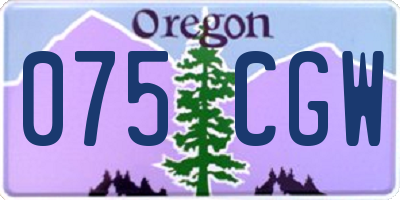 OR license plate 075CGW