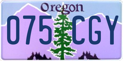 OR license plate 075CGY