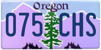 OR license plate 075CHS