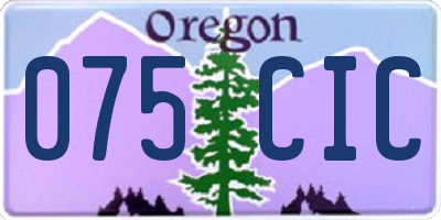 OR license plate 075CIC