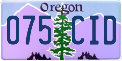 OR license plate 075CID