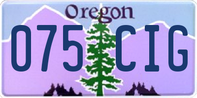 OR license plate 075CIG