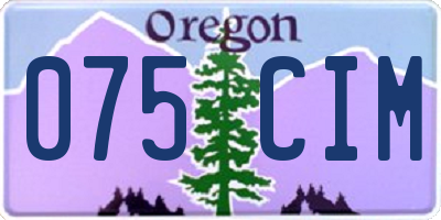 OR license plate 075CIM