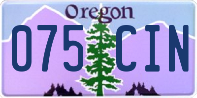 OR license plate 075CIN