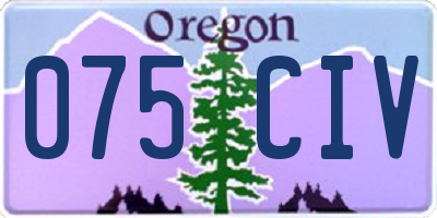 OR license plate 075CIV