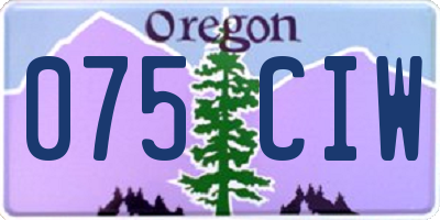 OR license plate 075CIW