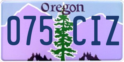 OR license plate 075CIZ