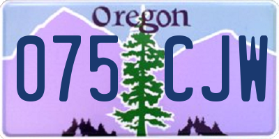 OR license plate 075CJW