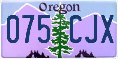 OR license plate 075CJX