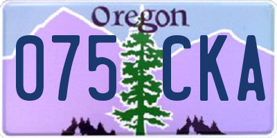OR license plate 075CKA