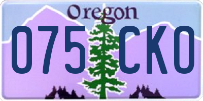 OR license plate 075CKO