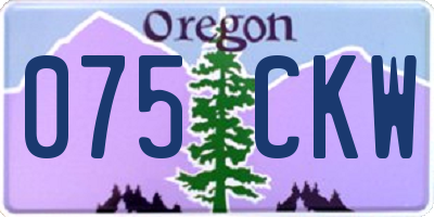 OR license plate 075CKW