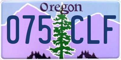 OR license plate 075CLF