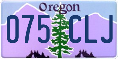OR license plate 075CLJ