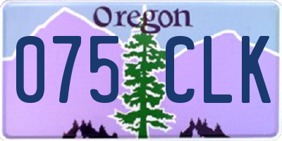 OR license plate 075CLK