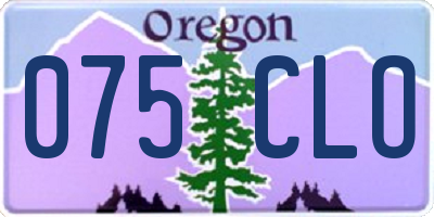 OR license plate 075CLO