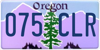 OR license plate 075CLR