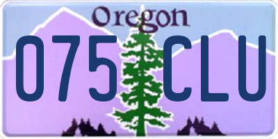 OR license plate 075CLU