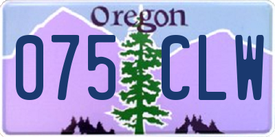 OR license plate 075CLW