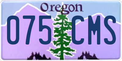 OR license plate 075CMS