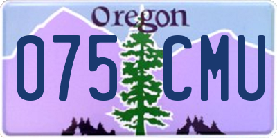 OR license plate 075CMU