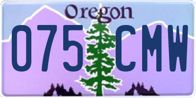 OR license plate 075CMW