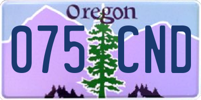 OR license plate 075CND