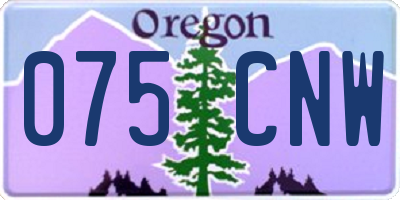 OR license plate 075CNW