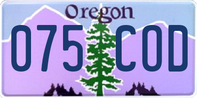 OR license plate 075COD