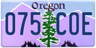 OR license plate 075COE