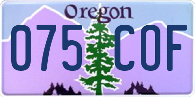 OR license plate 075COF